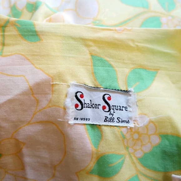 Vintage 1960s Bill Simms Sleeveless Mod Shaker Square Floral Shift Dress Large - Picture 6 of 11